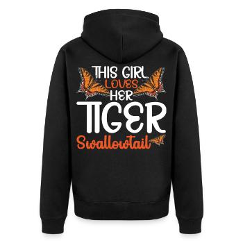Tiger-Schwalbenschwanz-Liebhaber Schmetterlings-Insekten-Tiger - Unisex Premium Bio Zip Hoodie - Schwarz - Hinten - Nico (187cm)