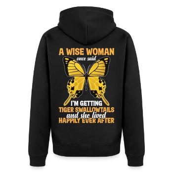 Eastern Tiger Swallowtail Lover Buterfly Insect - Unisex Premium Organic Zip Hoodie - black - Back - Nico (187cm)