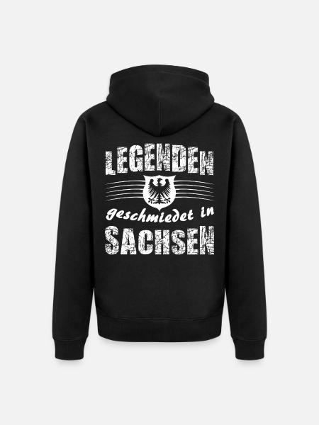 Legenden aus Sachsen - Unisex Premium Bio Zip Hoodie - Schwarz