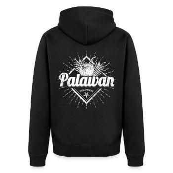 Palawan Island in Philippines Coconut Souvenir - Unisex Premium Organic Zip Hoodie - black - Back - Nico (187cm)
