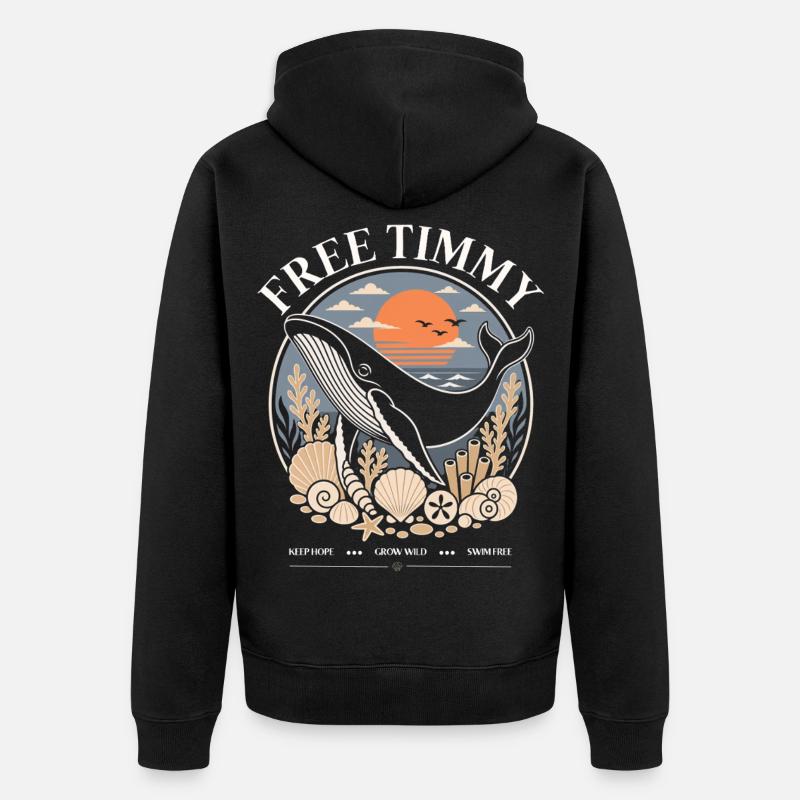 Buckelwal Timmy Hope Statement Merch - Unisex Premium Bio Zip Hoodie - Schwarz