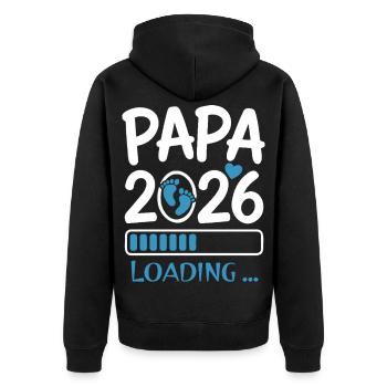 Cadeau drôle Papa Papa 2026 - Veste à capuche bio Premium Unisexe - noir - Dos - Nico (187cm)