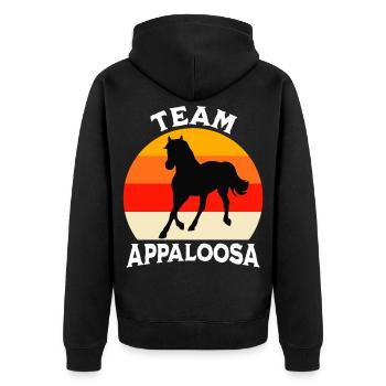 Team Appaloosa - Unisex Premium Bio Zip Hoodie - Schwarz - Hinten - Nico (187cm)