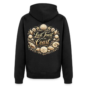 Last Toast on the Coast – Filigreer Bachelor Party Sea - Unisex Premium Organic Zip Hoodie - black - Back - Nico (187cm)