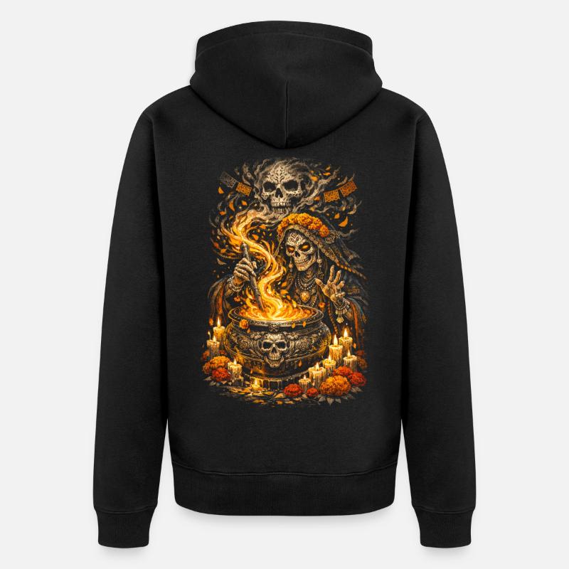 Dia de los Muertos Witch - Veste à capuche bio Premium Unisexe - noir
