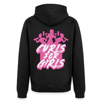 Biceps Bicep Training Bodybuilder Gym - Unisex Premium Organic Zip Hoodie - black - Back - Nico (187cm)