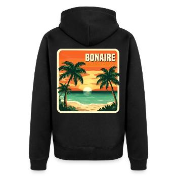 Bonaire - Unisex Premium Organic Zip Hoodie - black - Back - Nico (187cm)