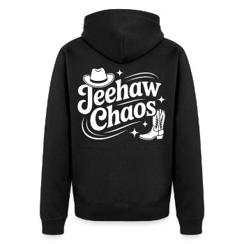 Line Dance Spirit - Unisex Premium Organic Zip Hoodie - black - Back - Nico (187cm)