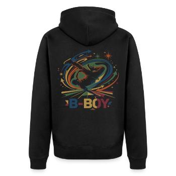 Breakdance B-Boy Graffiti Streetdance - Unisex Premium Bio Zip Hoodie - Schwarz - Hinten - Nico (187cm)