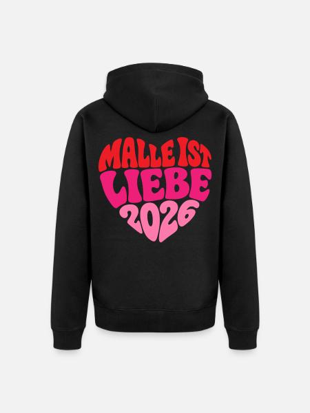 Malle 2026 Malle is love 2026 - Unisex Premium Organic Zip Hoodie - black