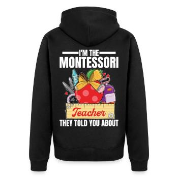  School Teacher Employee Method Education - Unisex Premium Organic Zip Hoodie - black - Back - Nico (187cm)