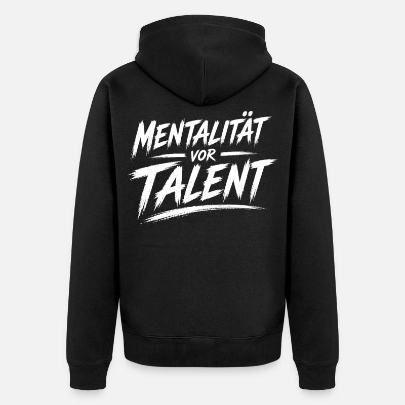 La mentalité avant le talent - Veste à capuche bio Premium Unisexe - noir