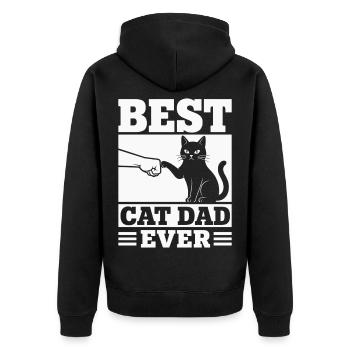Meilleur t-shirt de papa chat de tous les temps cadeau drôle drôle d’amoureux des chats noirs - Veste à capuche bio Premium Unisexe - noir - Dos - Nico (187cm)