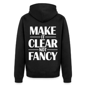 Designer Educator Make It Clear Visual Designer - Unisex Premium Organic Zip Hoodie - black - Back - Nico (187cm)