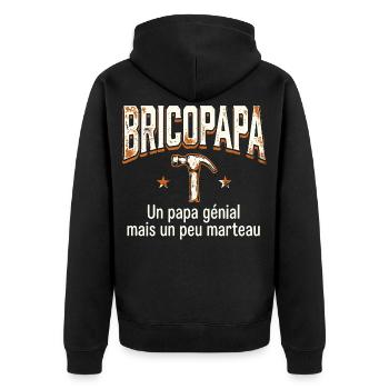 Papa Bricoleur Humour Bricopapa - Veste à capuche bio Premium Unisexe - noir - Dos - Nico (187cm)