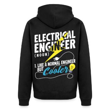 Electrical Engineer Definition Cool Funny - Unisex Premium Organic Zip Hoodie - black - Back - Nico (187cm)