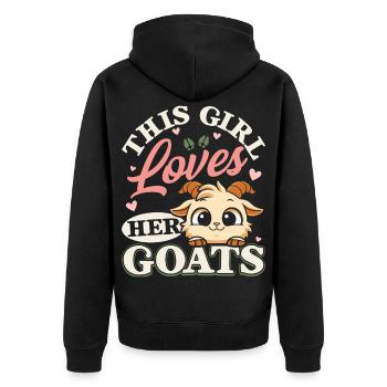 Lustige Ziegenliebhaber Landwirtschaft Tierfreunde - Unisex Premium Bio Zip Hoodie - Schwarz - Hinten - Nico (187cm)