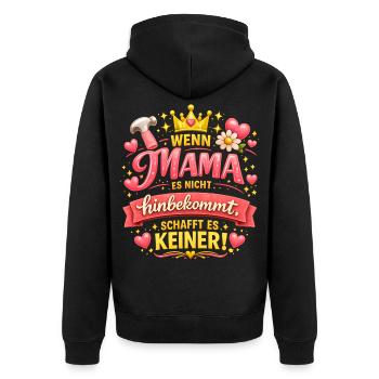 Maman fait tout, cadeau, fête des mères et enfants - Veste à capuche bio Premium Unisexe - noir - Dos - Nico (187cm)