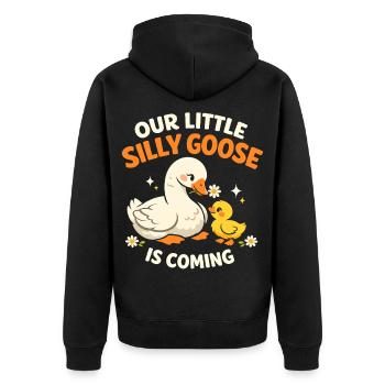 Silly Goose Baby - Unisex Premium Organic Zip Hoodie - black - Back - Nico (187cm)