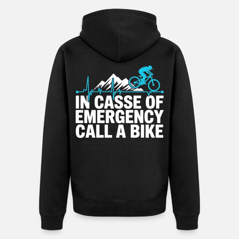 VTT, Descente, Action du cyclisme - Veste à capuche bio Premium Unisexe - noir