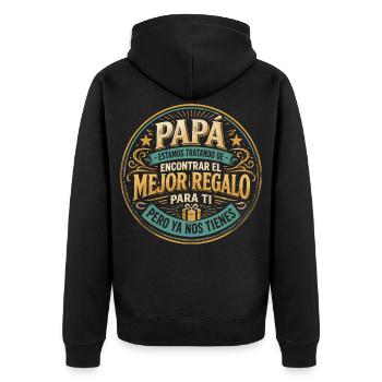 Meilleur cadeau pour enfants Papa design espagnol - Veste à capuche bio Premium Unisexe - noir - Dos - Nico (187cm)