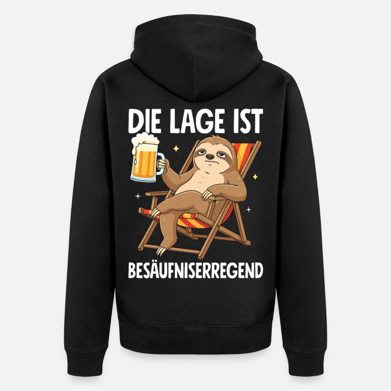 Die Lage Ist Besäufniserregend - Unisex Premium Bio Zip Hoodie - Schwarz