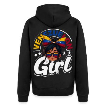 Venezuela Flagge Stolz & Heimat Venezuela - Unisex Premium Bio Zip Hoodie - Schwarz - Hinten - Nico (187cm)