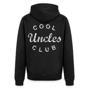 Cool Uncles Club Uncle Father's Day Gift - Unisex Premium Organic Zip Hoodie - black - Back - Nico (187cm)