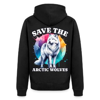 Polarwolf Sauve Arctic Wolf - Veste à capuche bio Premium Unisexe - noir - Dos - Nico (187cm)