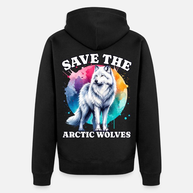Polarwolf Sauve Arctic Wolf - Veste à capuche bio Premium Unisexe - noir