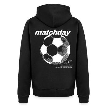 Football de jour de match - Veste à capuche bio Premium Unisexe - noir - Dos - Nico (187cm)
