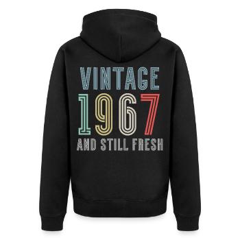 Millésime 1967 - Veste à capuche bio Premium Unisexe - noir - Dos - Nico (187cm)