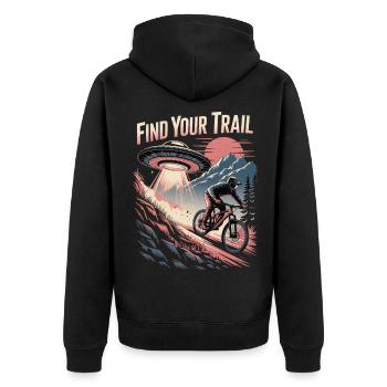 VTT, Descente, Action du cyclisme - Veste à capuche bio Premium Unisexe - noir - Dos - Nico (187cm)