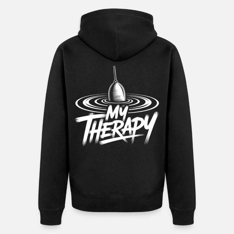Thérapie de la pêche - Veste à capuche bio Premium Unisexe - noir