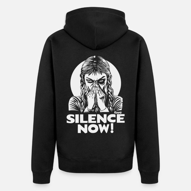 Silence Now : Rébellion silencieuse - Veste à capuche bio Premium Unisexe - noir