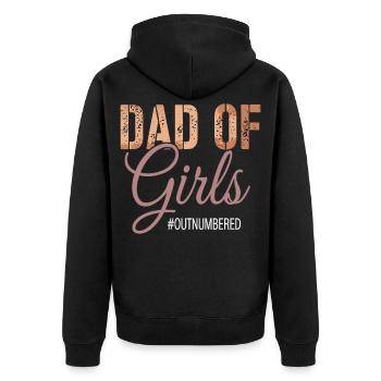 Papa des filles surpassés en nombre, drôle de papa - Veste à capuche bio Premium Unisexe - noir - Dos - Nico (187cm)