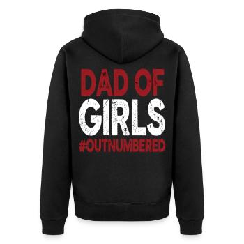 Papa des filles surpassés en nombre, drôle de papa - Veste à capuche bio Premium Unisexe - noir - Dos - Nico (187cm)