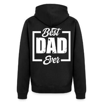 The Best Dad Ever Proud Daughter - Unisex Premium Organic Zip Hoodie - black - Back - Nico (187cm)
