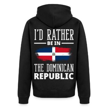 Dominican Republic Flag Dom Rep Pride - Unisex Premium Organic Zip Hoodie - black - Back - Nico (187cm)
