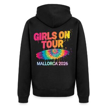 Girls On Tour Mallorca 2026 (Garantie du prix le plus bas) - Veste à capuche bio Premium Unisexe - noir - Dos - Nico (187cm)