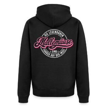 Malle 2026 Les légendaires Mallemäuse sont de retour - Veste à capuche bio Premium Unisexe - noir - Dos - Nico (187cm)