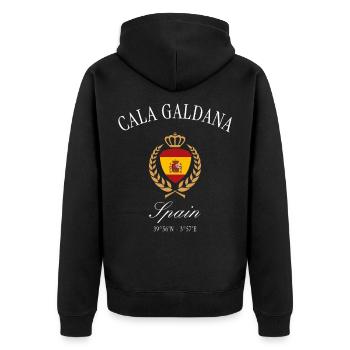 Cala Galdana Menorca Spanien – Reise Souvenir - Unisex Premium Bio Zip Hoodie - Schwarz - Hinten - Nico (187cm)