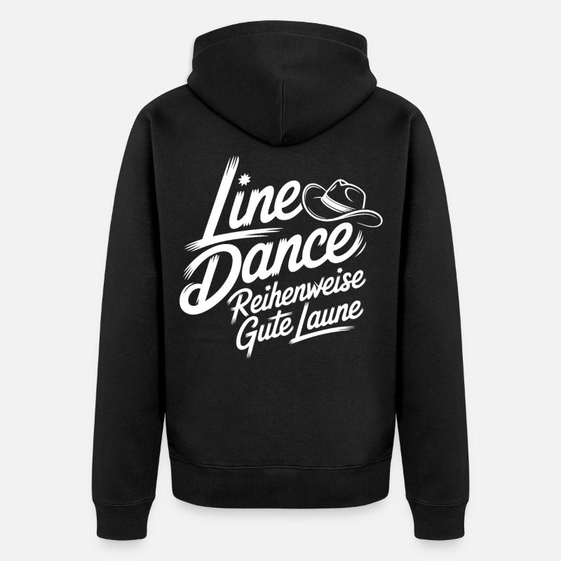 Line Dance Gute Laune - Unisex Premium Bio Zip Hoodie - Schwarz