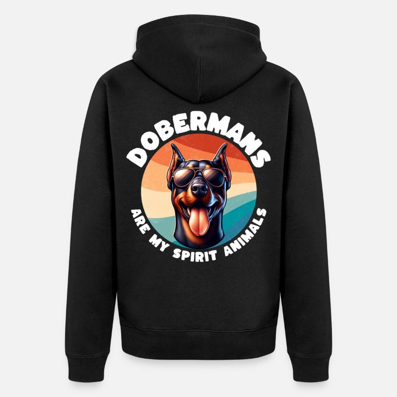 Drôles de dictons du doberman - Veste à capuche bio Premium Unisexe - noir
