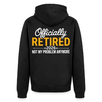 Retired 2026 Funny Retired Graphic Men Retirement - Unisex Premium Organic Zip Hoodie - black - Back - Nico (187cm)