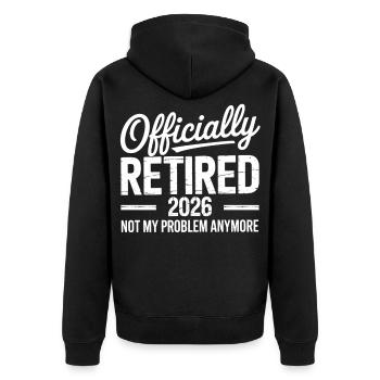 Retired 2026 Funny Retired Graphic Men Retirement - Veste à capuche bio Premium Unisexe - noir - Dos - Nico (187cm)