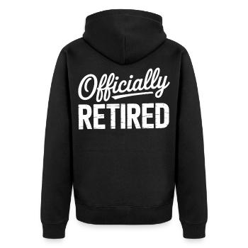 Retired 2026 Funny Retired Graphic Men Retirement - Unisex Premium Organic Zip Hoodie - black - Back - Nico (187cm)