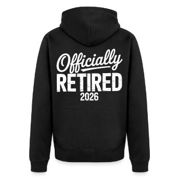 Retired 2026 Funny Retired Graphic Men Retirement - Veste à capuche bio Premium Unisexe - noir - Dos - Nico (187cm)