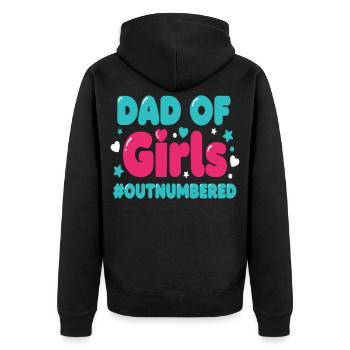 Papa des filles en infériorité numérique Papa fille - Veste à capuche bio Premium Unisexe - noir - Dos - Nico (187cm)