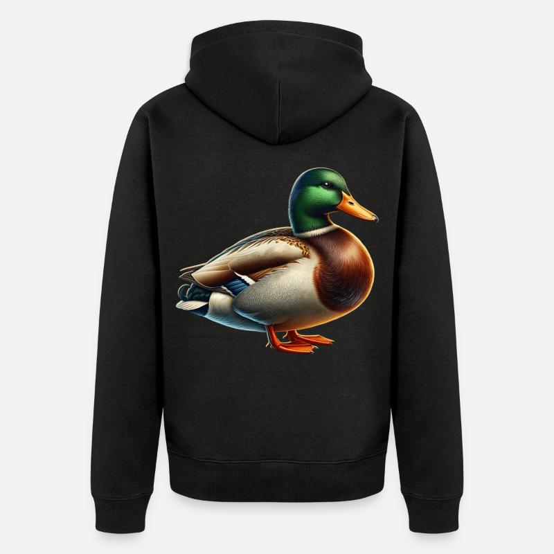 canard colvert - Veste à capuche bio Premium Unisexe - noir